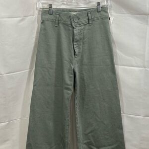 Zara Light Sage Green Jeans with Label Detail